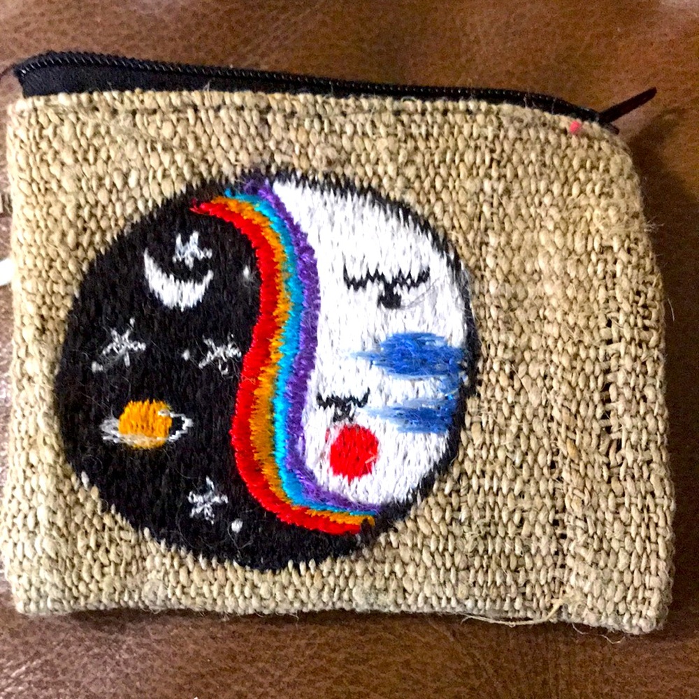 Vintage Rare”SPACE”embroidered coins purse/wallet